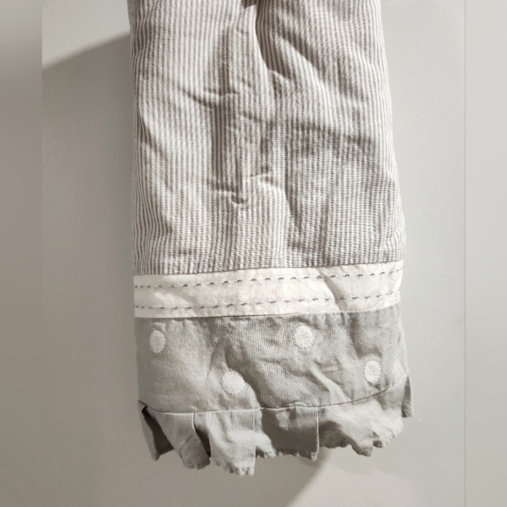 Crib Skirt Pottery Barn Kids Gray and White Striped Polka Dot